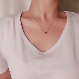 Fashion Minimalist Smooth Heart Shaped Pendant Necklace Silver Color Cute Charm Necklaces For Women S-N591
