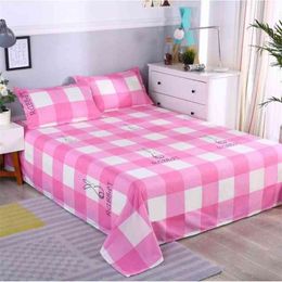 Pink Romance Double/single Textile Bedding Bed Sheet Trendy Household Mattress Bedspread Cherry Bedroom ( No Pillowcase ) F0144 210420