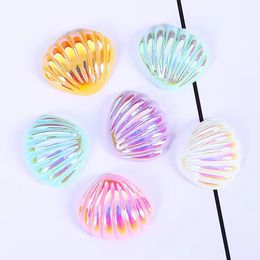 50pcs/Lot New Mini Colour Plated Shell Flat Back Resin Components Cabochons Scrapbooking DIY Jewellery Craft Decoration Accessorie