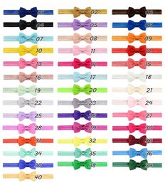 40 Colors Newborn Baby Bow Headbands Solid Color Sweet Cute Hairbands For Kids Girls Headwrap Hair Accessories