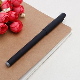 refillable pens UK - Gel Pens 0.5mm Black Pen Matte Gel-ink Rollerball With Refill Stationery School Office Drop