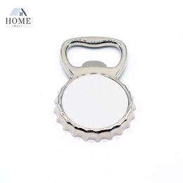 2 in 1 Fridge Magnet Sublimation Blank Metal Opener Silver Color Beer Bottle Corkscrew Outdoor Portable Openers WJY591