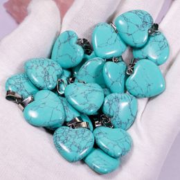 Natural Stone 20mm Heart Tiger's Eye Opal Pink Quartz star Healing Pendants Charms DIY For Jewellery Accessories Making