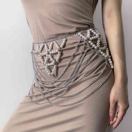 Luxury Imitation Pearl Tassel Dress Decoration Sexy Bikini Body Waist Chain For Women Beach Accessories Harness Fashion Jewelry