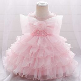 Toddler Girls Cake Birthday Dress Little Kids Bridesmaid Dresses Symmer Tutu Party Gown for Child 210529