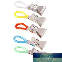 5Pcs Clothes Pegs Stainless Steel Clothespins Colorful Laundry Tea Towel Hanging Clips Loops Clips Kitchen Bathroom Clips