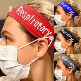 10 Pcs / Lot Medical Accessories Female Elastic Respiratory Women Turban Hair Band Print Nurse Headband With Button