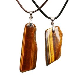 Irregular Natural Stone Pendant Necklace For Women Men Lover Fashion Party Decor Lucky Jewelry With Rope Chain