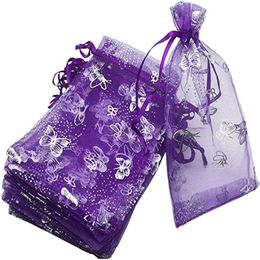 100pcs/lot Reusable Organza Bags with Drawstring for Rings Earrings Jewelry Bag Wedding Baby Shower Birthday Christmas Gift Package
