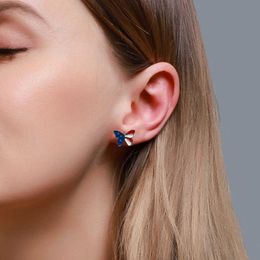 News American Ear Stud Earrings Womens Sweet Colourful Stars Dragonfly Butterfly United States Flag Earrings Jewellery for Girls Q0709