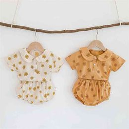 Summer Baby Outfits Clothes Set Little Daisy born O neck Tee and Bloomer Infant Boys Girls Clothing 210521