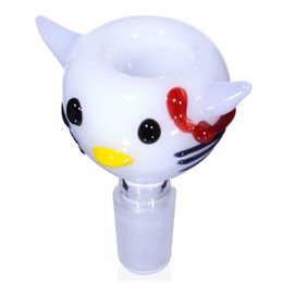 Colourful Cute Animals Smoking Pyrex Glass 14MM 18MM Male Bowls Philtre Joint Portable Handle Dabber Dry Herb Tobacco Wax Oil Rigs Bongs Hookah Bowl Accessories DHL