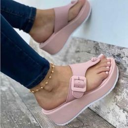 Slippers 2021 Fashion Women Wedges Sandals Summer Casual Muffin Platform Flip Flops Female Shoes Party Beach Peep Toe Mujer