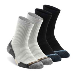 4 Pairs Running ZEALWOOD Unisex Antibacterial Moisture Wicking Cushion Crew Hiking Socks, men, socks women