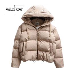 Winter Hooded Parkas Woman Warm Down Jacket Cotton Padded Large Size Coat Thicken Women Casual Puffer 211013