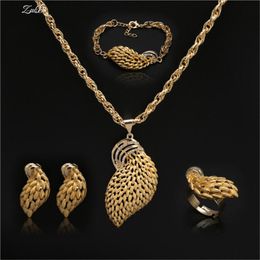 Earrings & Necklace ZuoDi Wholesale Nigerian Woman Wedding Accessories Jewelry Set Fashion African Beads Dubai Gold Color