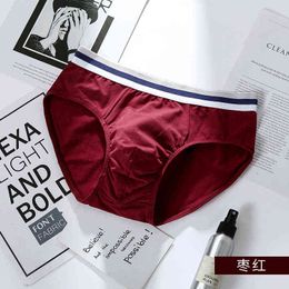 Fashion modal cotton men's wearing briefs male breathable comfortable underwear middle waist men underpants solid panties gifts H1214