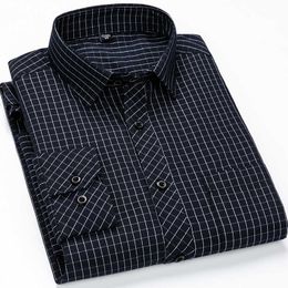 Brand Long Sleeve Men Shirt Striped Plaid Solid Camisas Masculina Casual Business Party Work Office Menswear More Colours XXXXL 210609