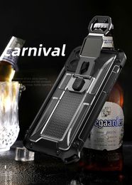 Fashion Armor Anti-Shock Phone Cases TPU+PC+Metal 3 In 1 Back Cover kickstand Case For iPhone 13 12 Mini 11 Pro Max XS 8 7Plus 6S 50pcs