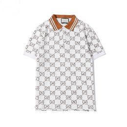 WU Designer-Poloshirt mit Streifen, T-Shirts, Schlangenpolo, Biene, Blumenmuster, Herren-High-Street-Mode-Pferdepolo-Luxus-T-Shirt