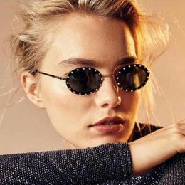 2019 Crystal Over Sunglasses Women Vintage Brand Designer Diamond Round Sun Glasses Female Oculos Pink Red Purple Eyewear UV400