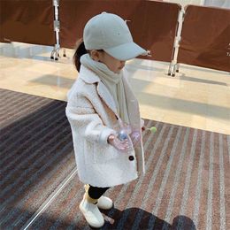 Girl Jacket Kids Autumn Winter Clothes Children Long For Baby Girls Outerwear Coat Toddlers 90~130 Solid 211204