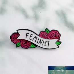 Red Rose Floral Feminist Pins Badges Brooches Enamel Lapel Pin Backpack Bag Accessories Gift for Women girls Factory price expert design Quality Latest Style