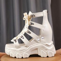Sandálias salto alto mulheres plataforma chunky sandal sapatos 2021 casual moda cruz laço senhoras esporte praia cunha mulher