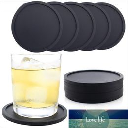 Silicone Black Drink Coasters Set Of 8 Non-Slip Round Soft Sleek And Durable Easy To Clean Multicolor Factory price expert design Quality Latest Style Original Status