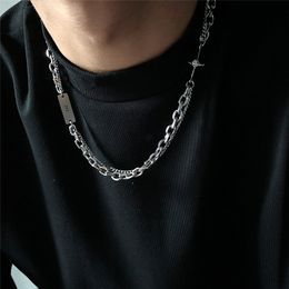 Cross necklace light luxury niche brand splicing double-layer design clavicle chain simple and versatile hip hop accessories