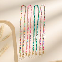 Colourful Soft Pottery Love Hang Mask Chain Glasses Lanyard Sunglasses Rope Neck Strap Cord Necklace Accessory for Women Girls