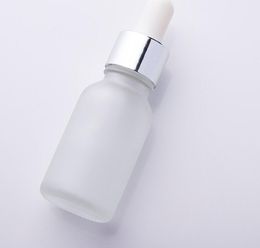 15ml clear frosted glass dropper bottle cosmetic 20ml essential oil glass bottle with gold silver black cap RRD7053