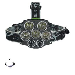 7 LED Headlamp 5 T6+2 XML 6 Modes USB Charge Headlight 15000 Lumens 18650 Battery Power Head Lamp flashlight for Fishing Hiking Camping
