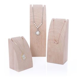Jewelry Pouches, Bags Natural Wooden Necklace Display Stand Organizer Holder Rack