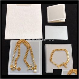 Chokers Necklaces & Pendants Drop Delivery 2021 Fashion For Woman Gold Pearl Gem Chain High Quality Trend Necklace Jewellery Supply Bracelet Qd