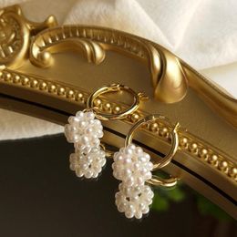 Hoop & Huggie Lii Ji Natural Freshwater Pearl 925 Sterling Silver Gold Plated Earrings Handmade Jewelry For Women Gift