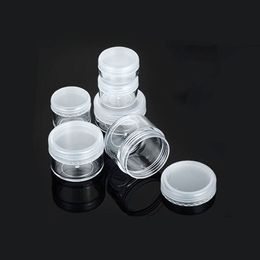 2021 3 5 8 10 15 20 ML Clear Plastic Jar With PE Cap Cosmetic Cream Pot Container Makeup Eye Shadow Nails Powder Jewellery Bottle