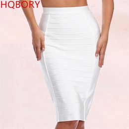 bandage skirt white top quality arrivals sexy women's knee length high waist hl Cocktail party bandage skirt 210730