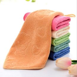 new Household Microfiber Absorbent Face Wash Towel Infant Kindergarten Thicken Embossed Cartoon Bear Printed Towels EWB7855