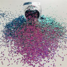 PrettyG 12 Colors Chameleon Shift Color Embossed Hexagonal Shaped Nail Glitter Nail Art Decoration Accessories.