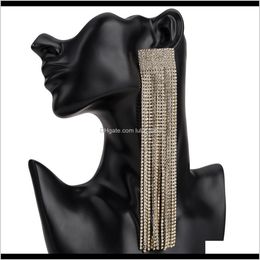 Charm Jewellery Drop Delivery 2021 Claw Chain Inlaid Tassel Geometric Exaggeration Bohemian Style Hoop Earrings Wbmya