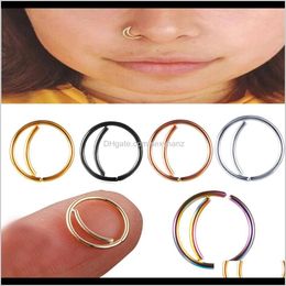 & Studs Body Drop Delivery 2021 Stainless Steel Moon Ring Indian Septum Rings Jewelry Piercing Small Nose Hoop Piercings For Woman Man X6Ndl