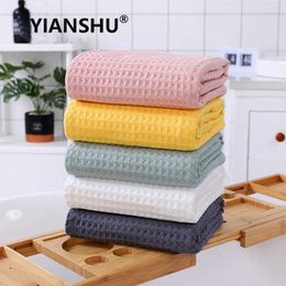 YIANSHU Waffle Absorption Water Towels Pure Cotton Quick Dry Bath Towel Gauze Honeycomb Hand Towel Set Household 1/2/3Pcs 210611