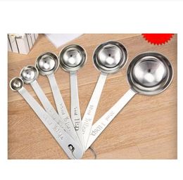 100 Sets Fashion Hot 6pcs Stainless Steel Measuring Spoons Cups Measuring Set Tools for Baking Coffee 6 Sizes Spoons Set