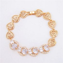 Heart Bracelet Wrist Chain Link Women Jewellery 18k Gold Filled Classic Fashion Gift