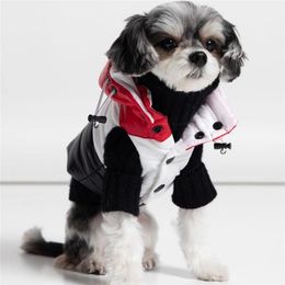 Winter Warm Pet Down Vest Stitching Colour Pets Dog Coats Personality Thick Jackets Teddy Bulldog Schnauzer