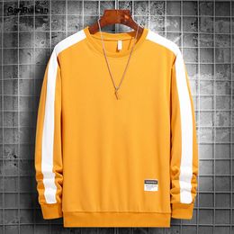 Fashion Men's Long Sleeve Sweatshirt Winter Solid O-Neck Sweatshirts Streetwear Slim Hoodies Men M-4XL Pullovers 210518