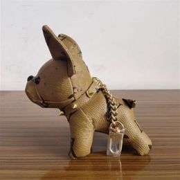 High quality leather key ring method dog-fighting doll keyrings classic brand handbag Key chain211P