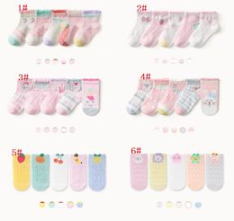 1-5Year 5 Pairs Pack wholesale baby socks children summer mesh sox ultra-thin breathable animal flower boys girls kids sock