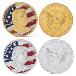 -Art Creative Donald Trump Monedas conmemorativas Presidente de EE. UU. PRESIDENTE METAL MEDALION CABRA DE CRAFT Wholesale
